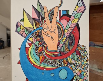 Peace 2010, drawing in copic markers
