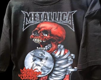 Vintage 1991 Monsters of Rock Tour Tee - AC/DC, Metallica, Black