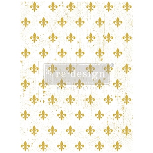 Fleur de Lis Gold Foil Transfer by Redesign With Prima, Furniture Crafts Rub On, 18x24in #667047