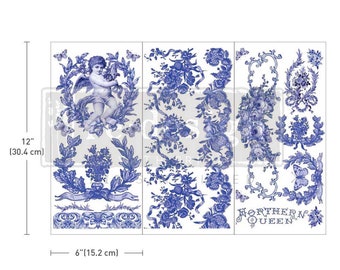 French Blue Small Transfer by Redesign With Prima, Furniture Crafts Decal Rub On #656683