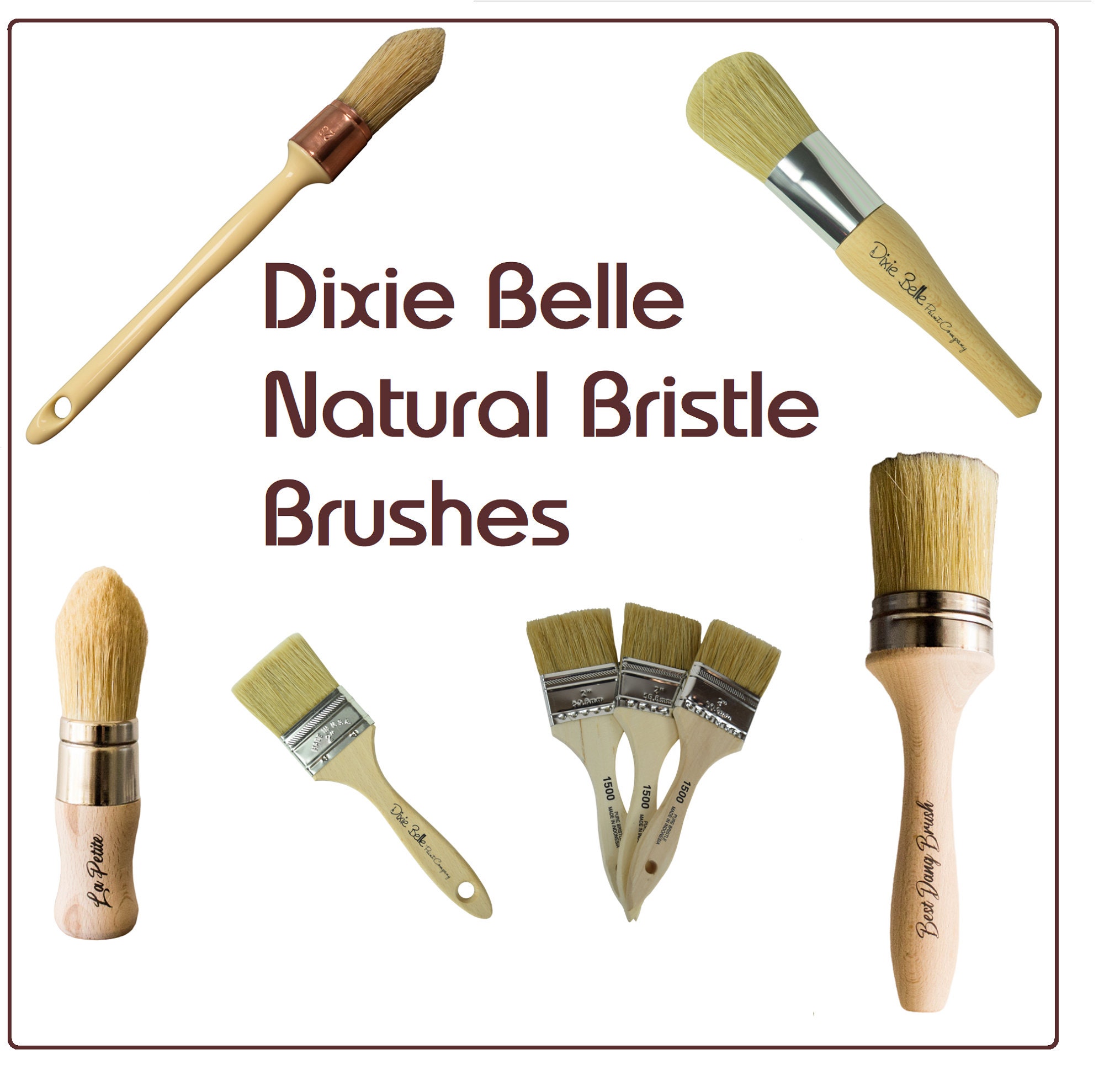 Synthetic Bristle Paint Brush Essentials Dixie Belle Paint Scarlet