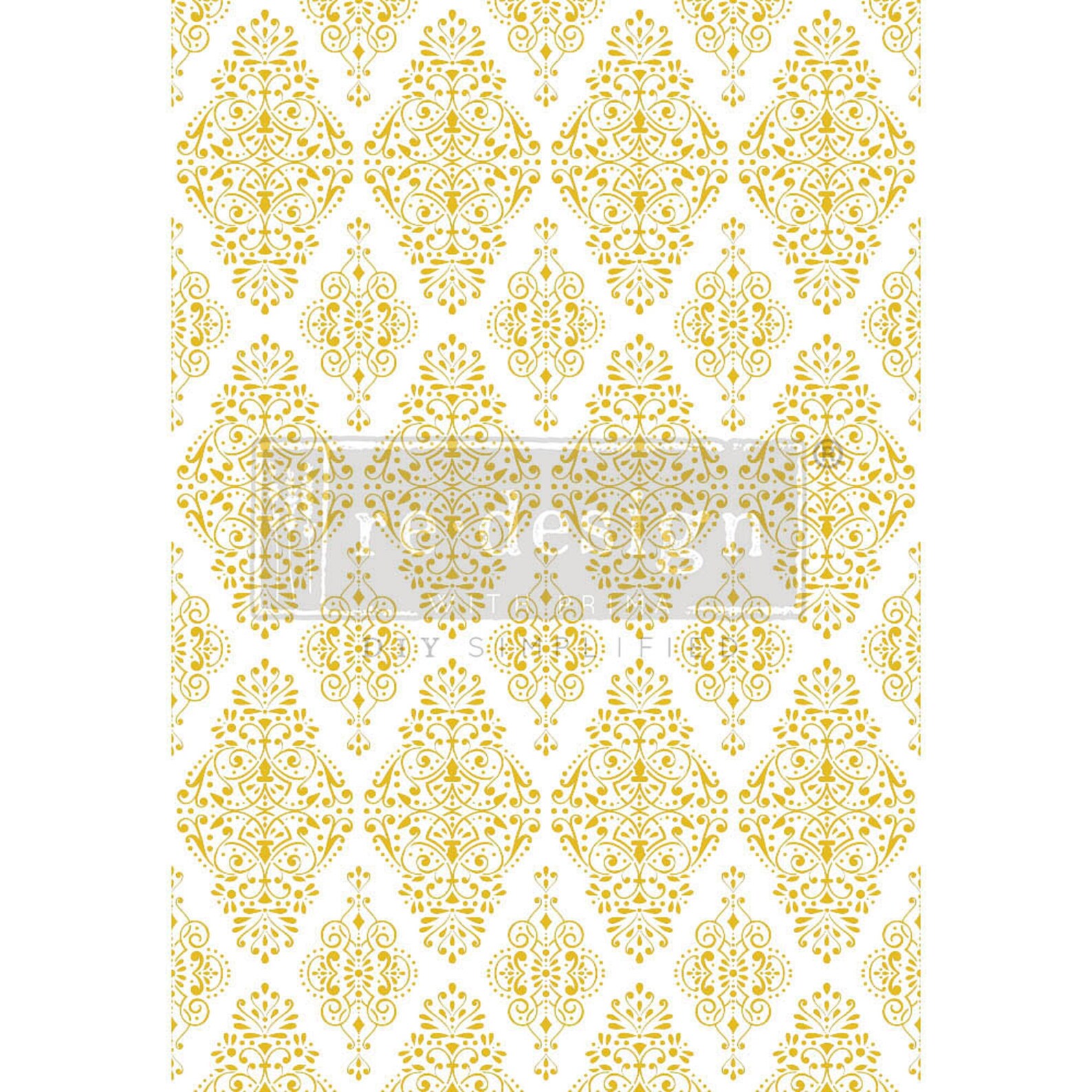 Kacha Gold Damask Transfer by Redesign With Prima Furniture Etsy