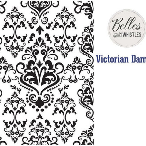 Belles and Whistles Victorian Damask Stencil by Dixie Belle, 14x18in