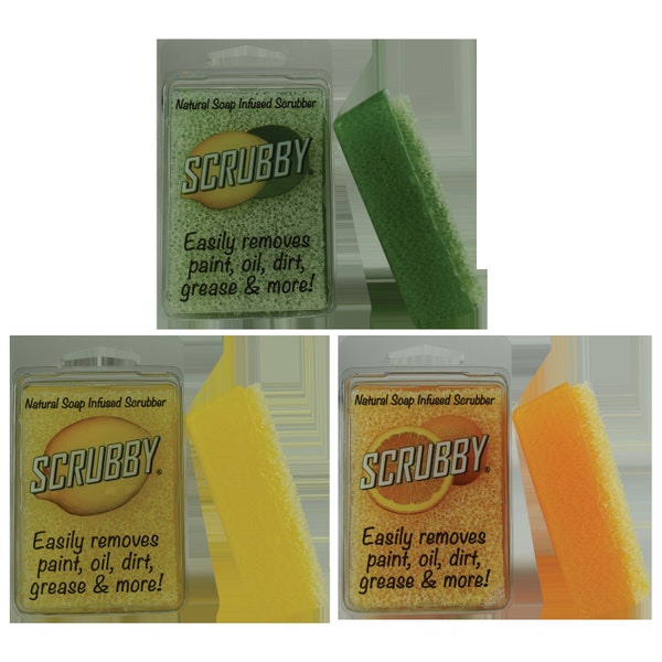 Scrubby Soap - Natural Soap Infused Scrubber, Lemon, Lemon-Lime, Orange Scent