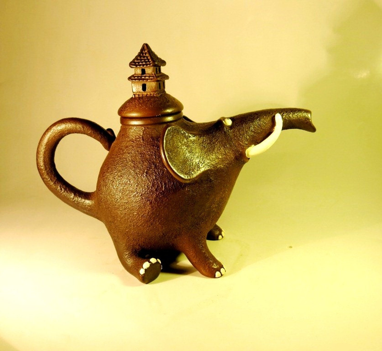 Teapot Elephant Pottery Elephant Handmade Teapot Gift Love Fine Art Ceramic Handmade Pottery