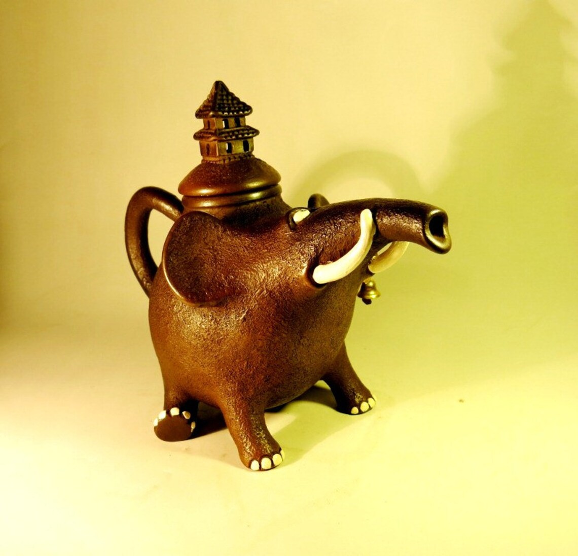 Teapot Elephant Pottery Elephant Handmade Teapot Gift Love Fine Art