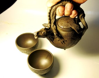 Dragon Tea Set Ready to Ship Gift Teapot in Hand Made Dragon Ceramic Teapots Handmade Pottery Teapot Ceramic Teapot Organic Pottery Dish