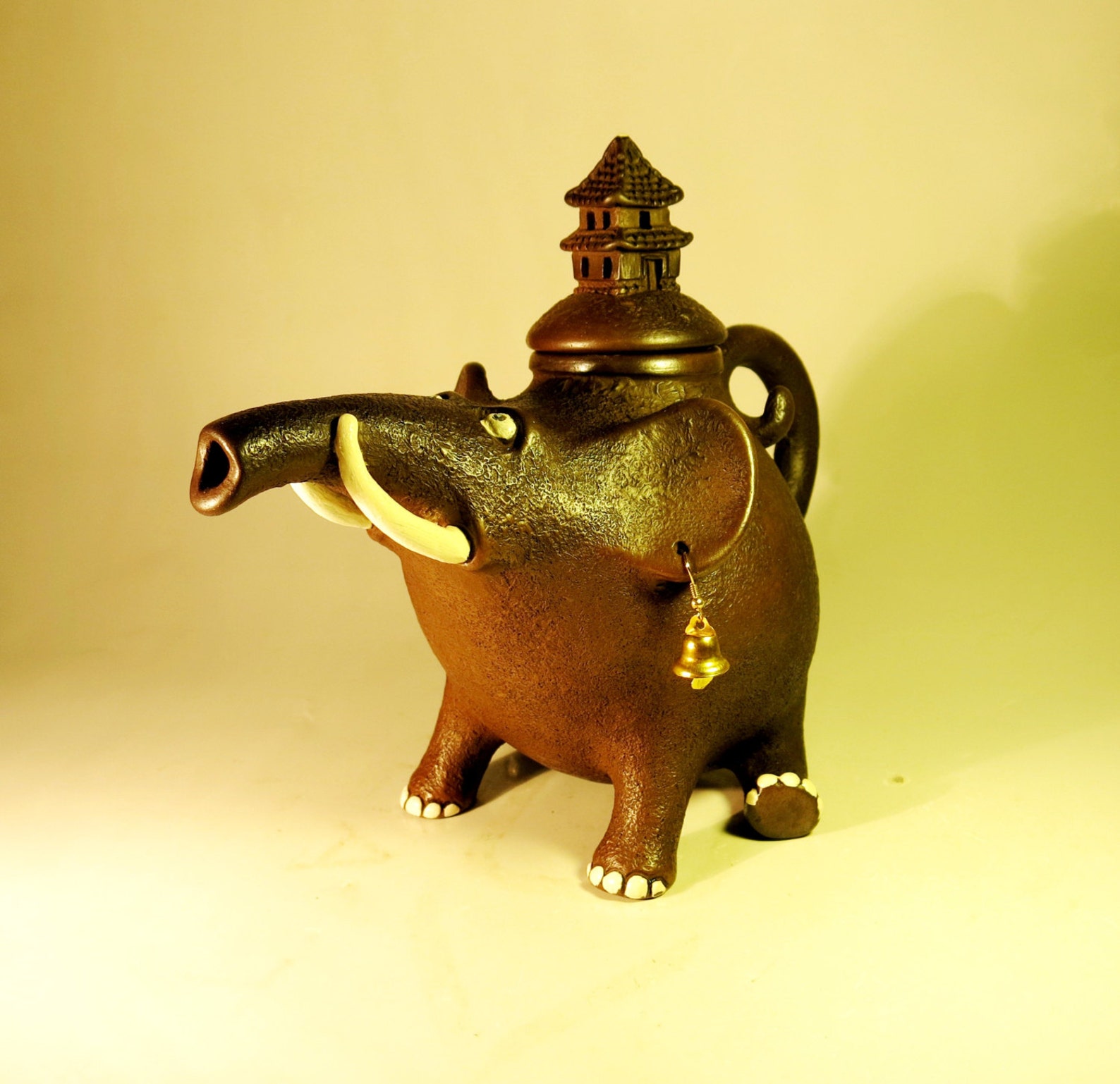Teapot Elephant Pottery Elephant Handmade Teapot Gift Love Fine Art Ceramic Handmade Pottery
