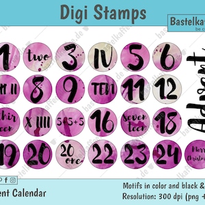 Stamps advent calendar numbers | digital file