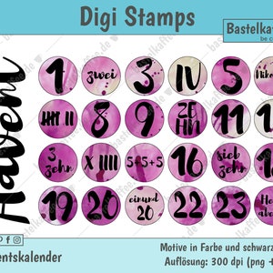 Stamps advent calendar numbers | digital file