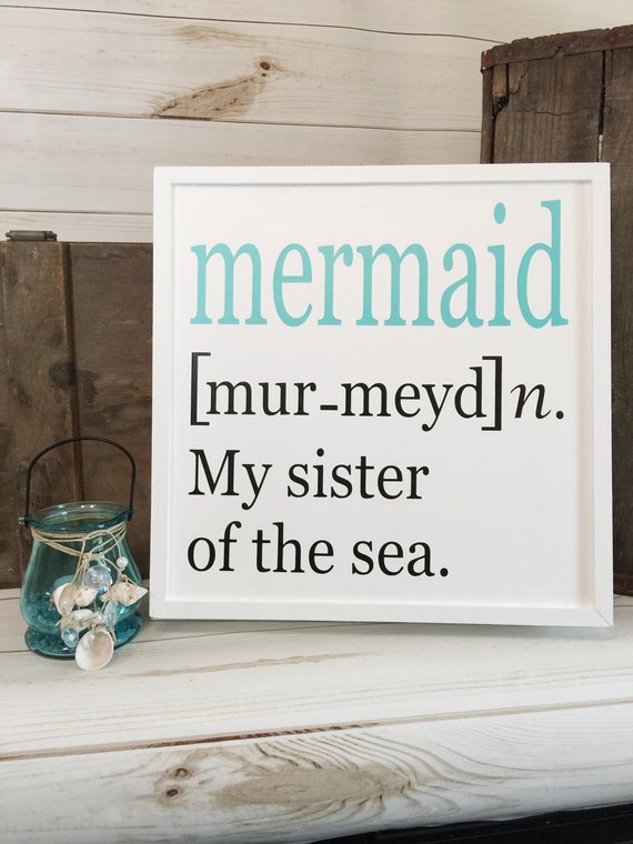 Mermaid Sign Mermaid Decor Beach House Decor Mermaid Wall Etsy