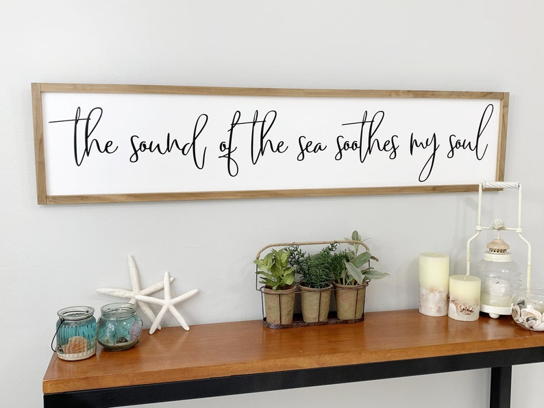 Farmhouse beach sign coastal wall art beachouse decor above | Etsy