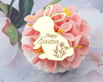 Easter Bunny / Eggs Cupcake Toppers 6 Pieces