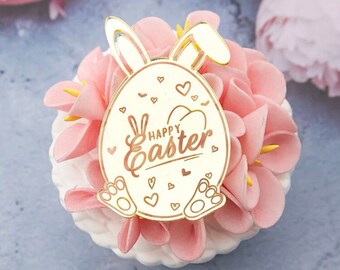 Easter Bunny / Eggs Cupcake Toppers 6 Pieces