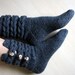 Hand Knit Wool Gray, Knit wool socks, house socks, warm winter socks, House Slippers, Bed Socks, Christmas gift.