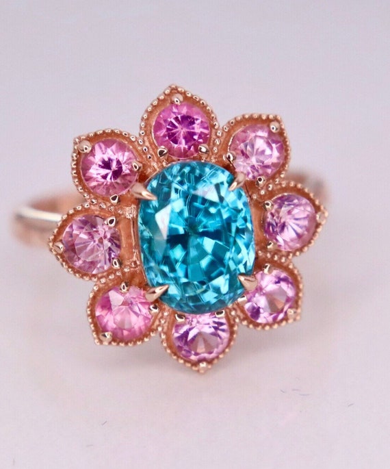 Made to Order Neon Pink Spinel Halo Ring Jedi Spinel Ring rose