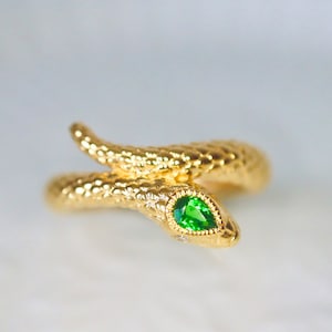 Solid Gold Snake Ring Snake Band in Yellow Gold Jewelry Viper Gift for her snake lover Gold Snake Jewelry Snake Stacking Ring. Made to Order