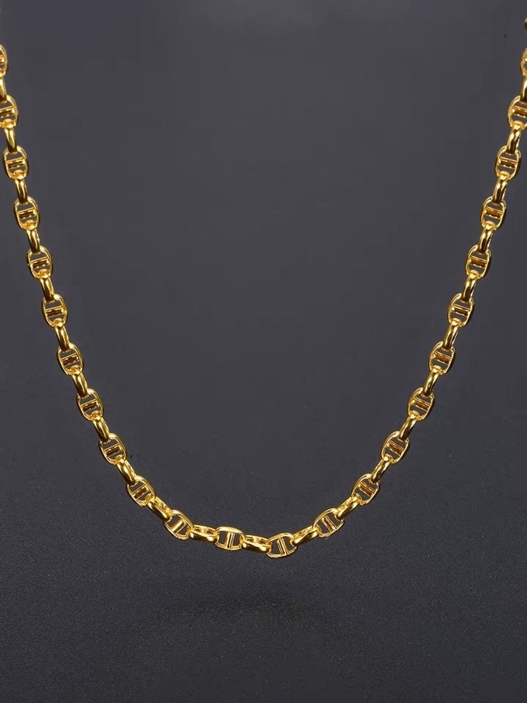 Made to Order. Solid 18K Gold Chain With Mariner Link. Customizable