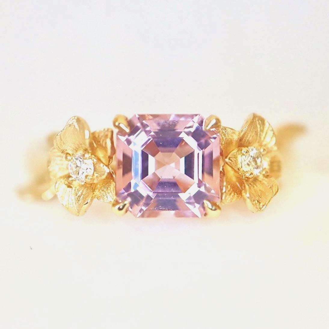 Vivid Lilac Spinel Orchid Ring