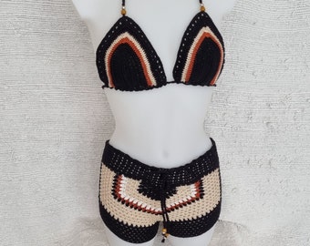 shorts and triangle bra