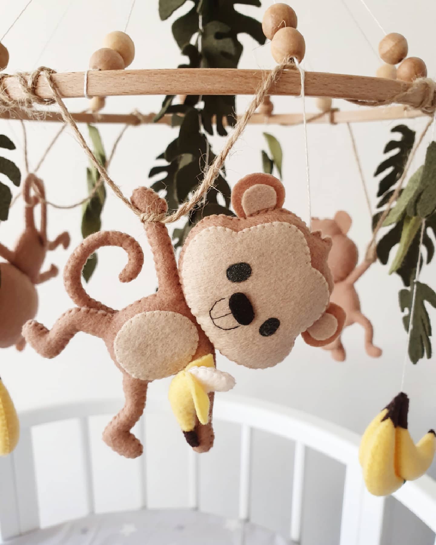 BabyMobile, BabyAffenMobile, FilzHängebettMobile Neugeborenes Baby