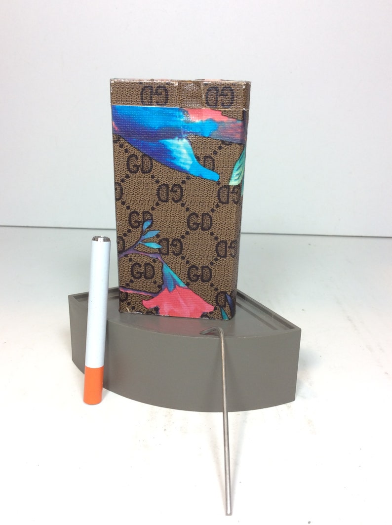 Poker Tool Brown GD Pink Tree Turquoise Blue Purple Floral Flower Leaf Leaves Wood 4 Tobacco Case 3 Digger Bat Pipe One Hitter Dugout