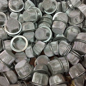 Stainless Steel Pipe Screens Glass Male Slide Cup Elbow Tube Dome Rim Fine Mesh Smoking Filter Fits .5" 1/2" 12mm Opening FAST SHIPPING