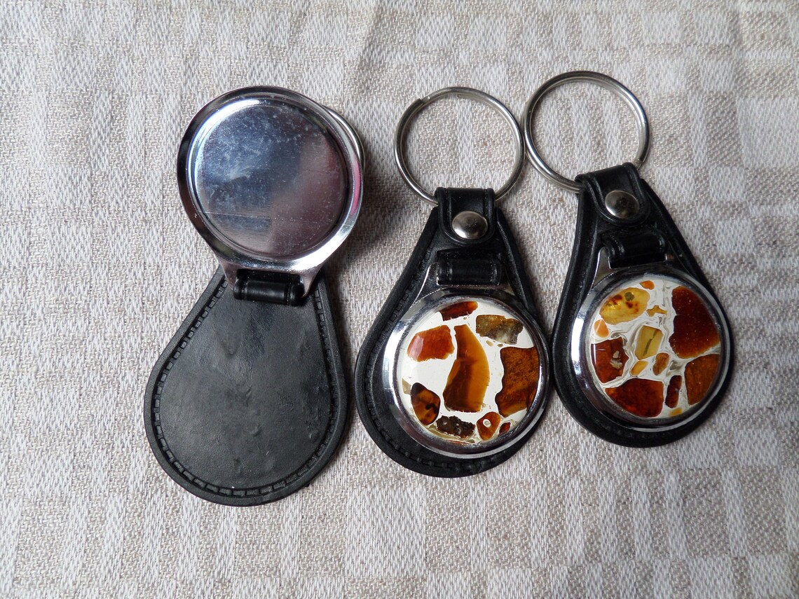 Schlüsselanhänger 3pcs. mit echten baltischen Bernstein Mosaik | Etsy