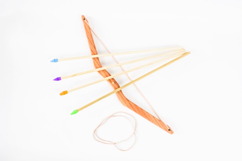 Wooden Toy Rubber Band Bow and Arrow With an All Natural Food Etsy