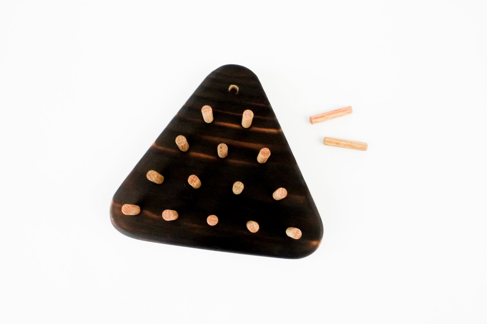 Wooden Classic Triangle Peg Game Great Strategy Problem Etsy