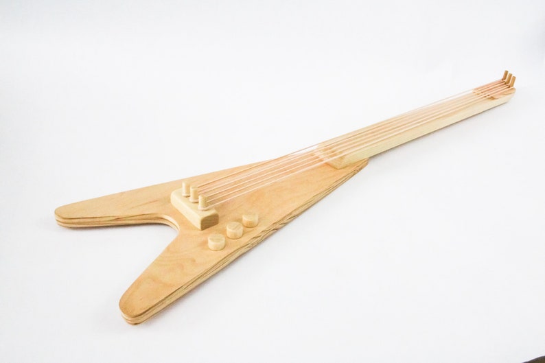 Wooden Toy Rubber Band Electric Guitar Handmade Child's Etsy