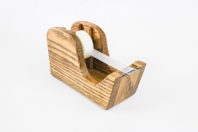 Wooden Tape Dispenser Solid Oak with An All Natural Finish Etsy