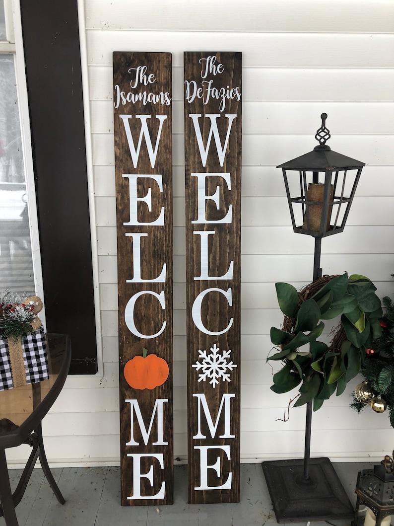 WELCOME sign with interchangeable designs / Personalized WELCOME sign