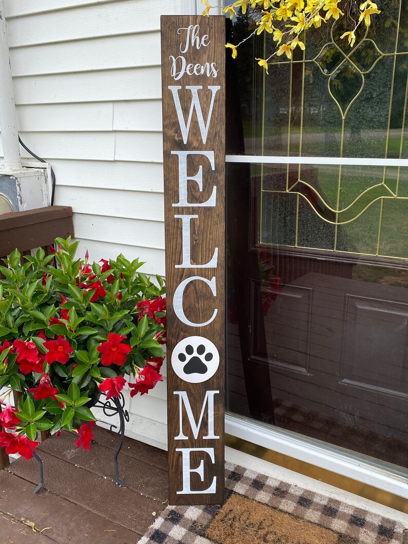 Welcome front porch sign with interchangeable designs | Etsy