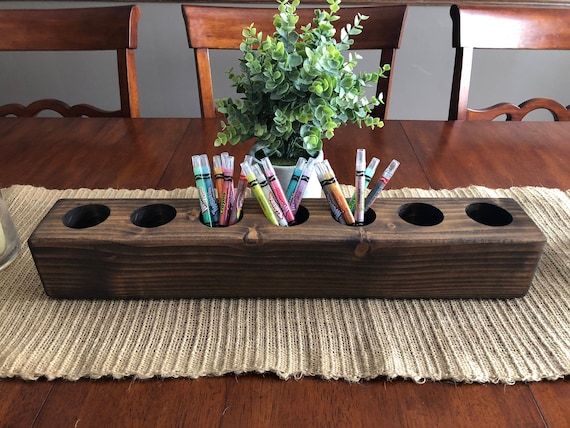 wooden box crayon holder etsy
