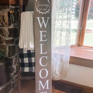 Front porch welcome sign