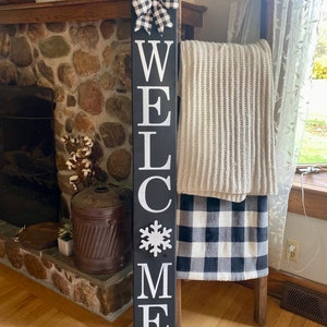 Tall Welcome Sign with Bow / Welcome Sign /Welcome Sign with Interchangeable Designs