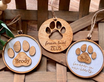 Memorial Pet Ornament | Custom pet ornament | Forever Loved | Forever in our hearts ornament