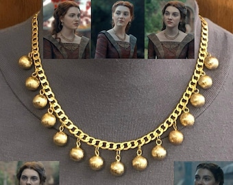 Elegante collar dorado de la Reina Dragón Alicent Targaryen, réplica hecha a mano, fantasía, disfraz, cosplay de fuego y sangre.