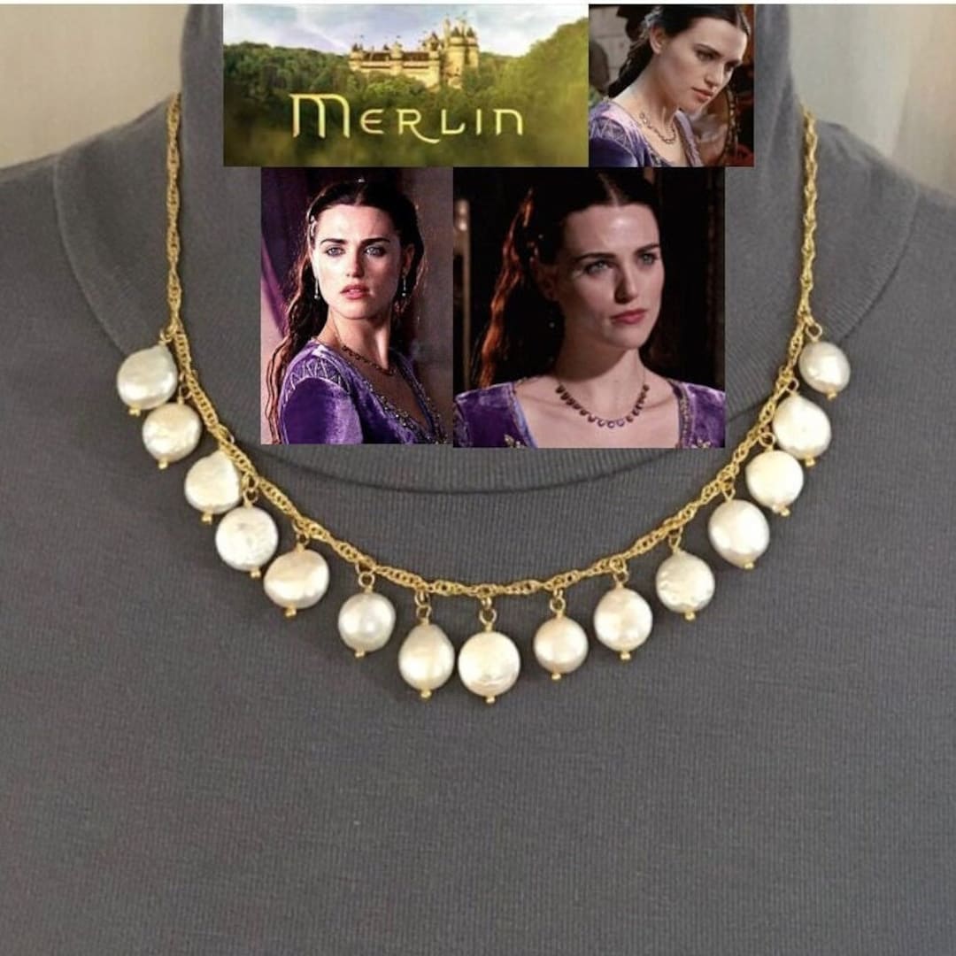 Lady Morgana Pendragon From Merlin Natural Freshwater Pearl and Gold ...