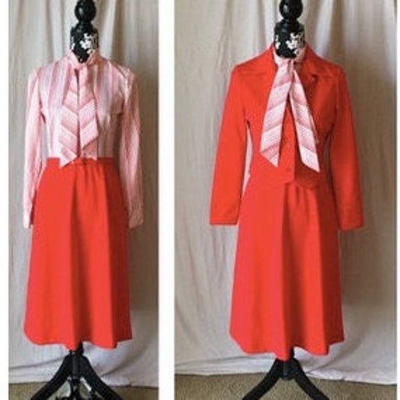 Vintage 1970’s Union Made Candy Stripe Secretary … - image 2