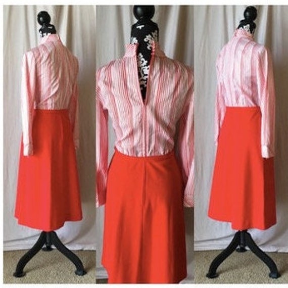 Vintage 1970’s Union Made Candy Stripe Secretary … - image 6