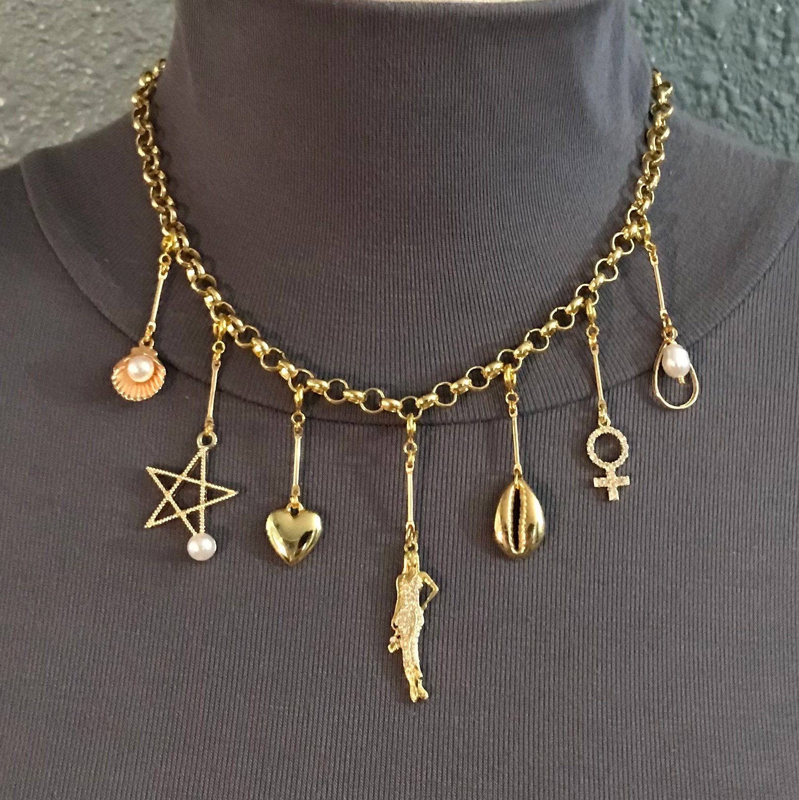 The White Lotus Lucia Greco Gold Female Empowerment Necklace Etsy