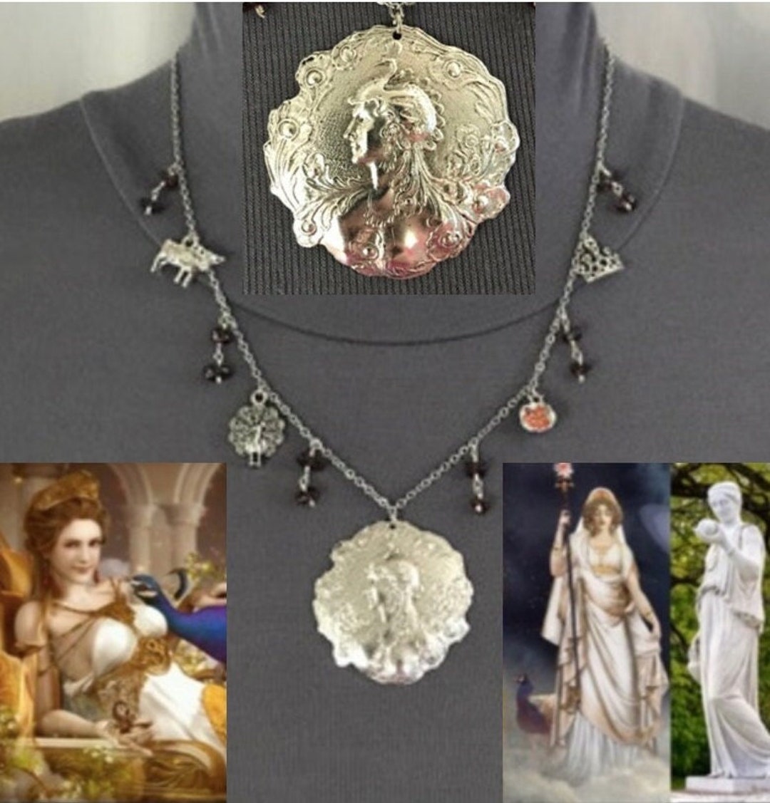 QUEEN HERA Juno Goddess Greek Roman Mythology Handmade Necklace