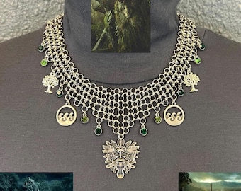Last March of the Ents Treebeard Lord of the Rings Handmade Chainmail Necklace, Ent Conquest of Isengard