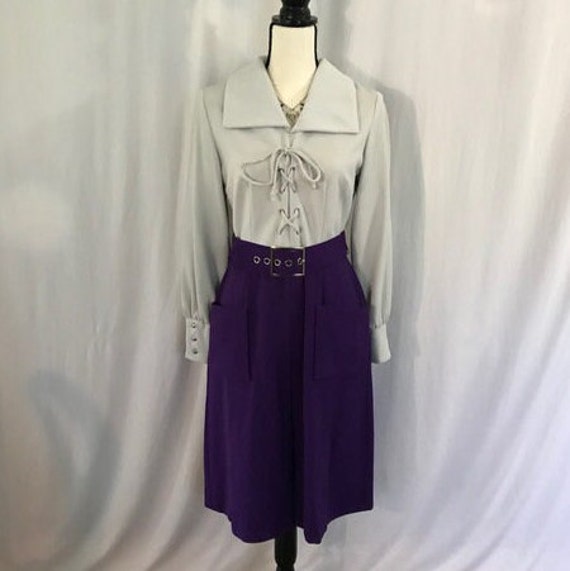 Vintage 1970’s Sears Lace-up Bodice Belted Two-to… - image 7