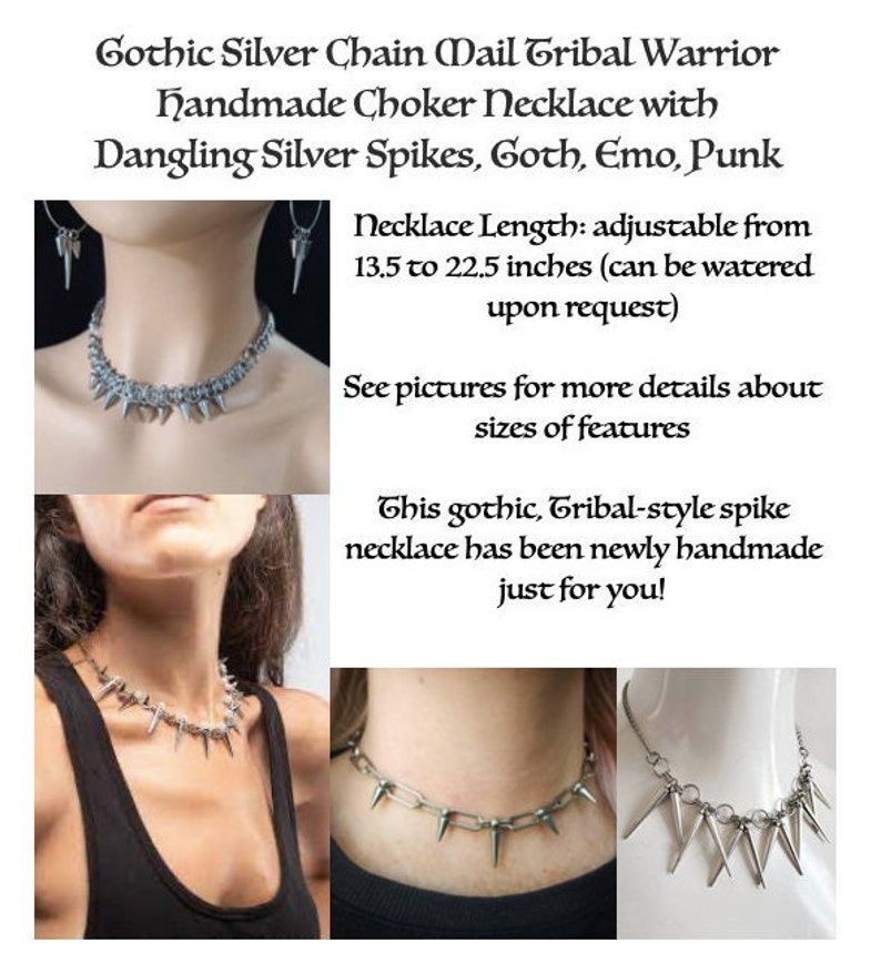 Gothic Tribal Silver Fierce Warrior Chainmail Spike Handmade Adjustable ...
