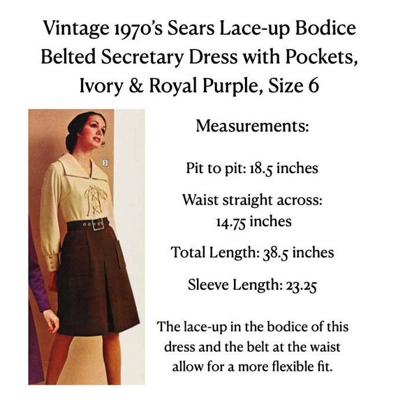 Vintage 1970’s Sears Lace-up Bodice Belted Two-to… - image 10