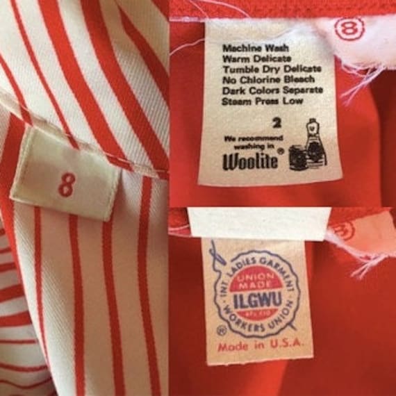 Vintage 1970’s Union Made Candy Stripe Secretary … - image 9