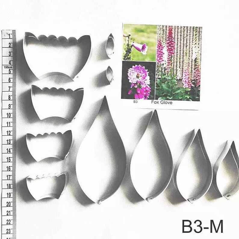 Double Veiner Silicone Mold Cutter Sugarcraft Fondant Mastic Clay Flower Making Fox Glover